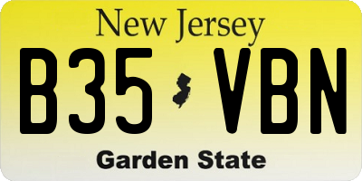 NJ license plate B35VBN