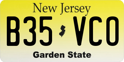NJ license plate B35VCO