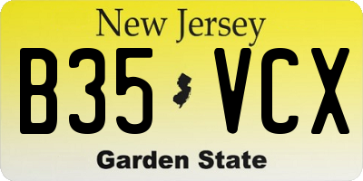 NJ license plate B35VCX