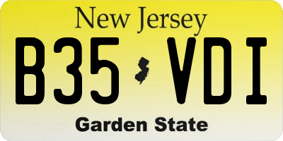 NJ license plate B35VDI