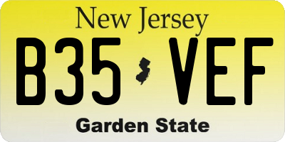 NJ license plate B35VEF