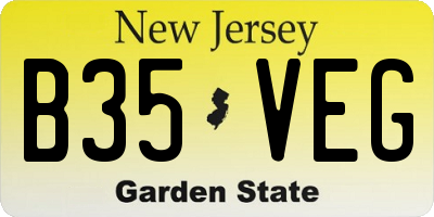 NJ license plate B35VEG