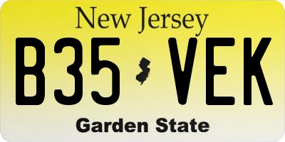 NJ license plate B35VEK