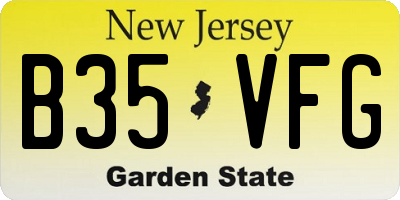 NJ license plate B35VFG