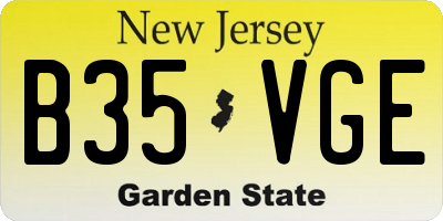 NJ license plate B35VGE