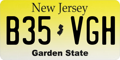 NJ license plate B35VGH