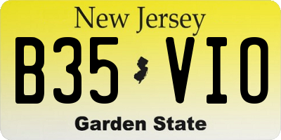NJ license plate B35VIO
