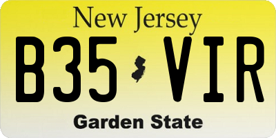 NJ license plate B35VIR