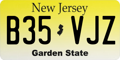 NJ license plate B35VJZ