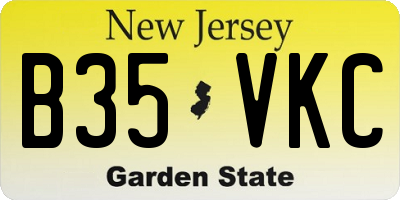 NJ license plate B35VKC