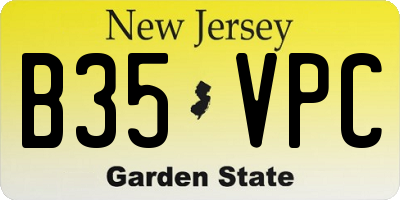 NJ license plate B35VPC