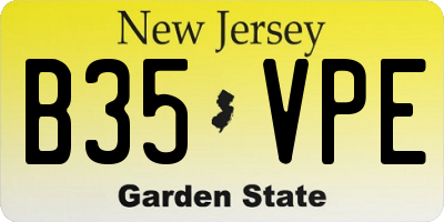 NJ license plate B35VPE