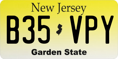 NJ license plate B35VPY