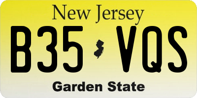 NJ license plate B35VQS