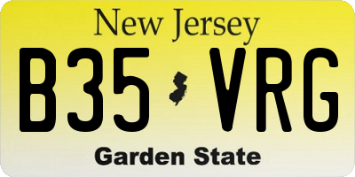 NJ license plate B35VRG