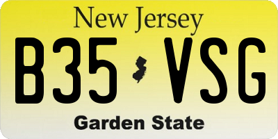 NJ license plate B35VSG
