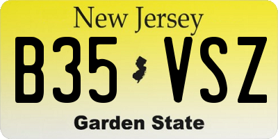 NJ license plate B35VSZ