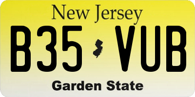 NJ license plate B35VUB
