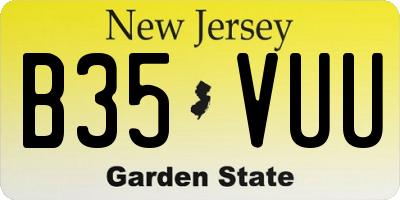 NJ license plate B35VUU