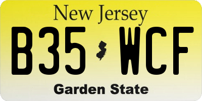 NJ license plate B35WCF