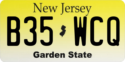 NJ license plate B35WCQ