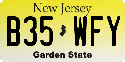 NJ license plate B35WFY