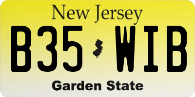 NJ license plate B35WIB