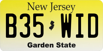 NJ license plate B35WID