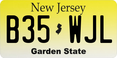 NJ license plate B35WJL