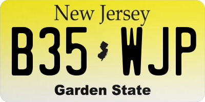 NJ license plate B35WJP
