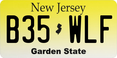 NJ license plate B35WLF