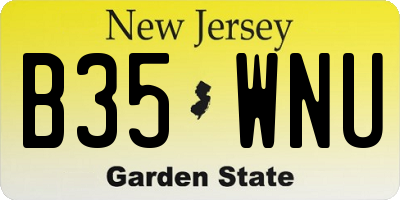 NJ license plate B35WNU