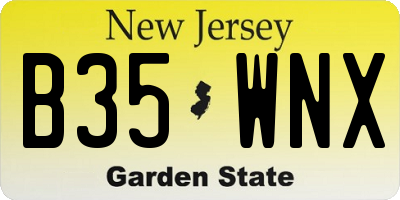 NJ license plate B35WNX