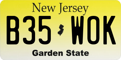 NJ license plate B35WOK