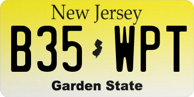 NJ license plate B35WPT