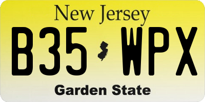 NJ license plate B35WPX