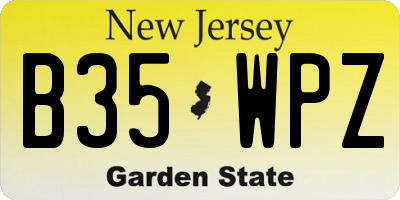 NJ license plate B35WPZ