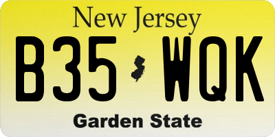 NJ license plate B35WQK