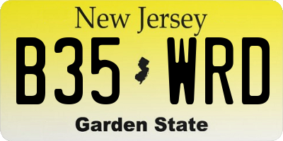 NJ license plate B35WRD