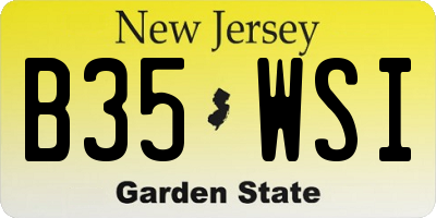NJ license plate B35WSI