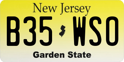 NJ license plate B35WSO
