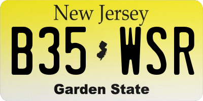 NJ license plate B35WSR