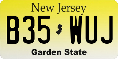 NJ license plate B35WUJ