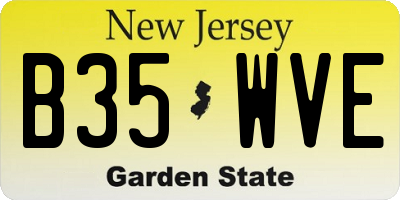 NJ license plate B35WVE
