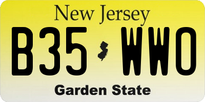 NJ license plate B35WWO