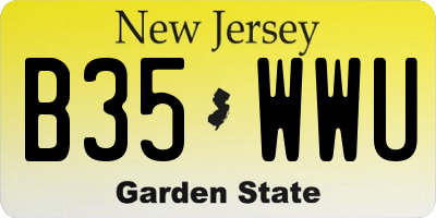 NJ license plate B35WWU