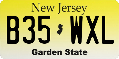 NJ license plate B35WXL