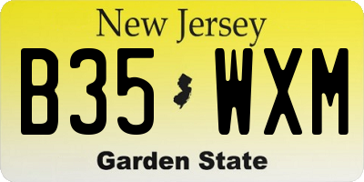 NJ license plate B35WXM