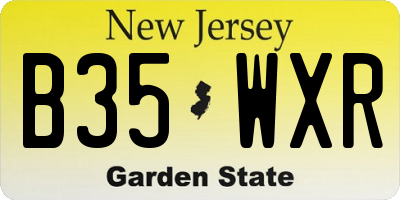 NJ license plate B35WXR