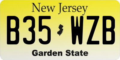 NJ license plate B35WZB
